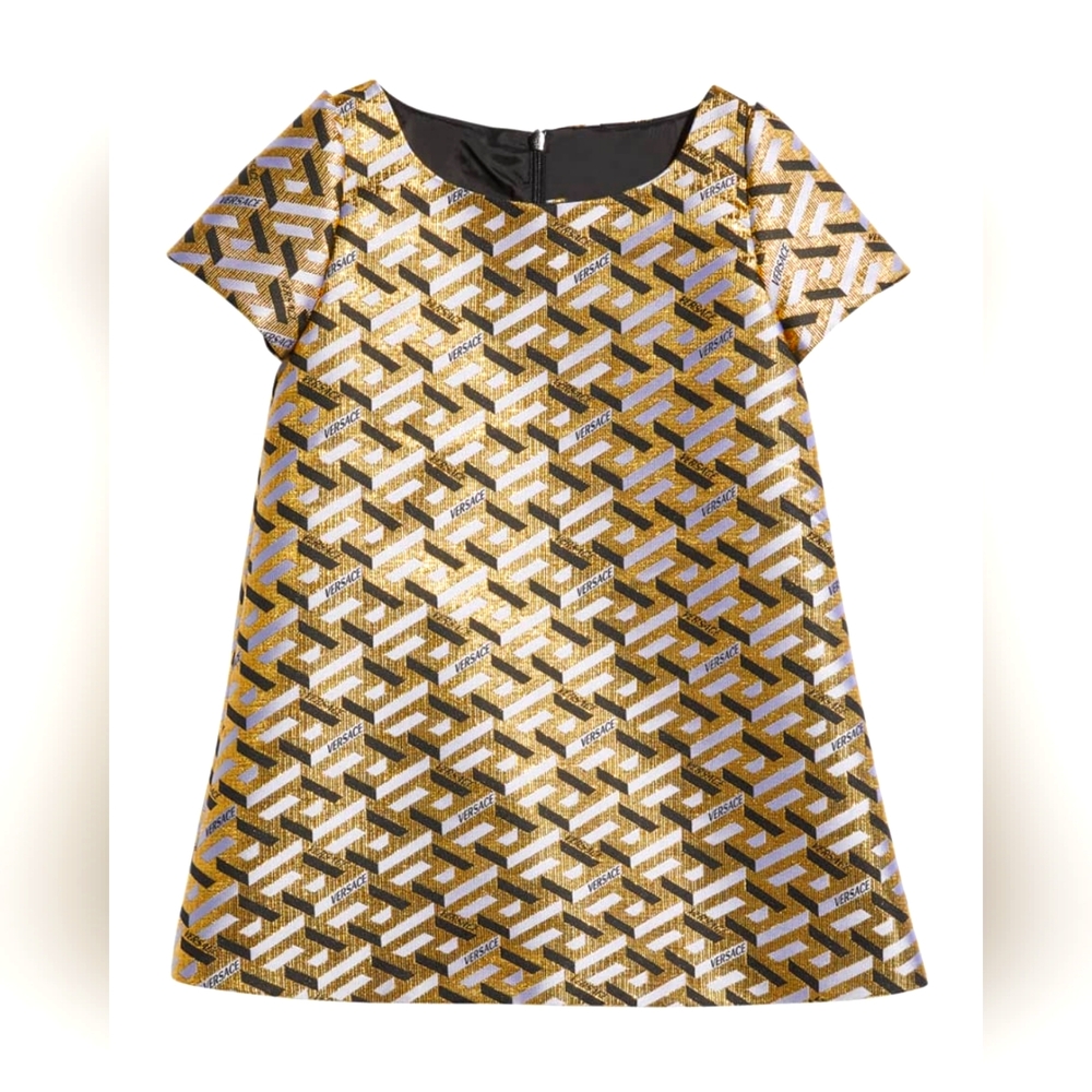 Versace Little Girl's & Girl's La Greca Lamé Jacquard Dress